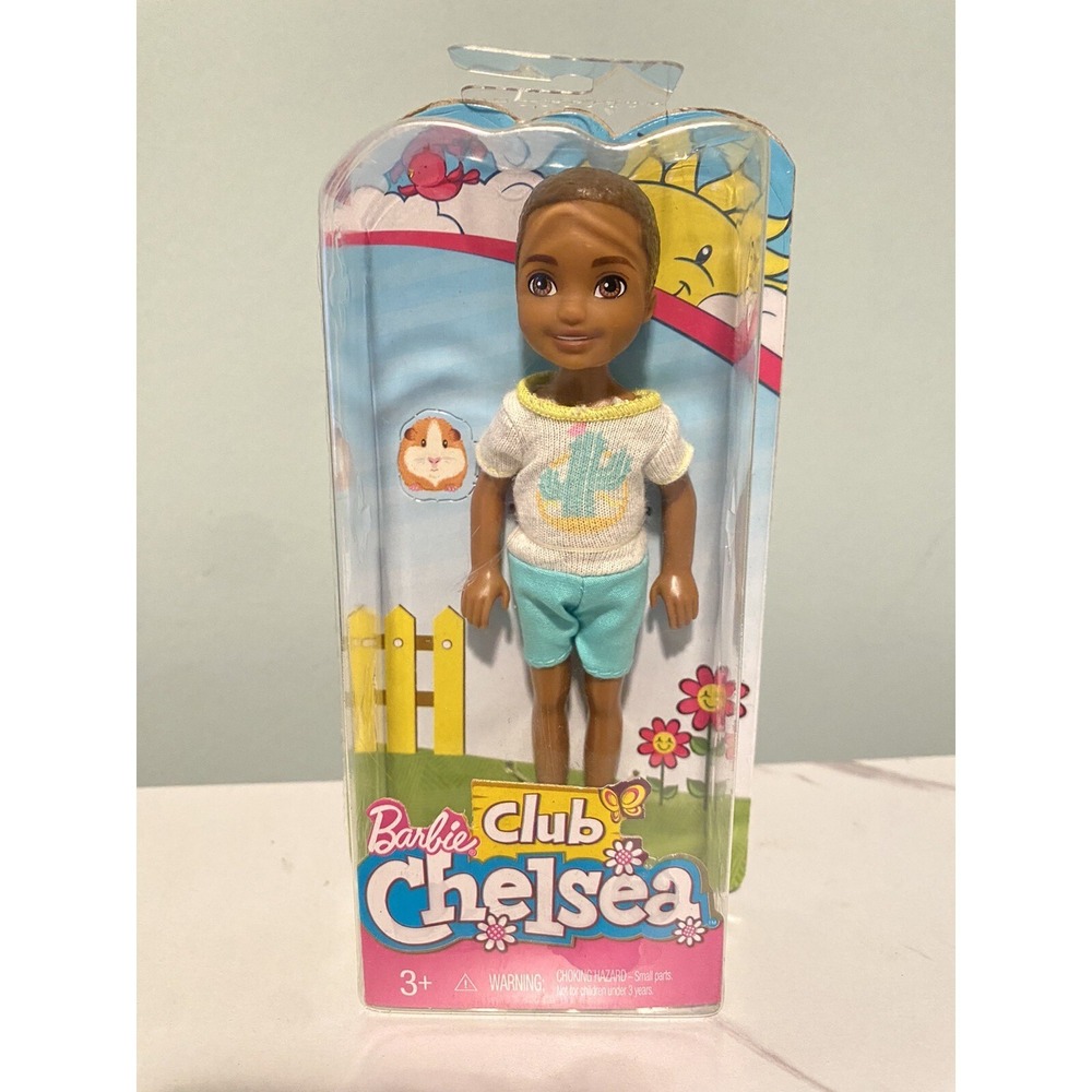 BARBIE CLUB CHELSEA AFRICAN AMERICAN BOY DOLL  RETIRED CACTUS SHIRT FHK94 NIP